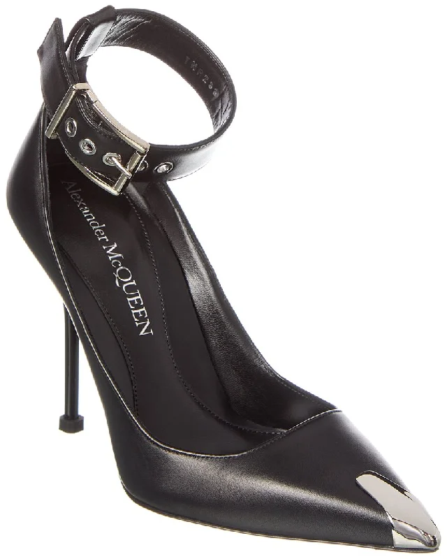 Women's ruffled stiletto heel pumps for a romantic styleAlexander McQueen Leather Pump