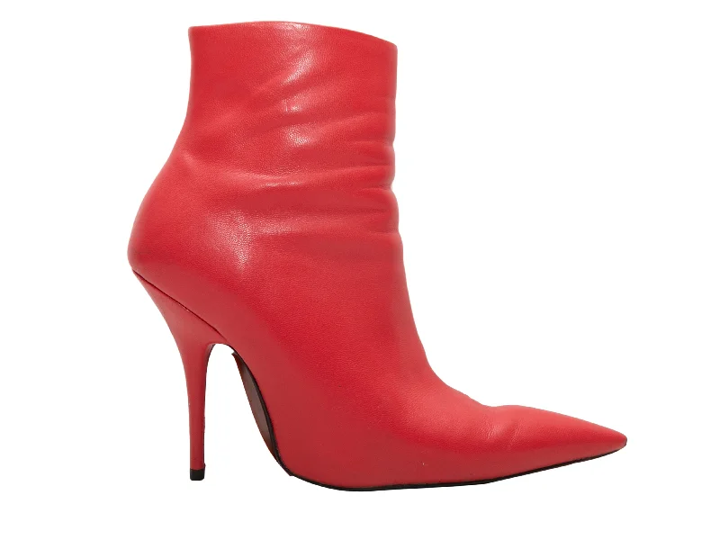 women's booties with western vibeRed Balenciaga Pointed-Toe Leather Knife Ankle Boots Size 39 women's booties with western vibeRed Balenciaga Pointed-Toe Leather Knife Ankle Boots Size 39