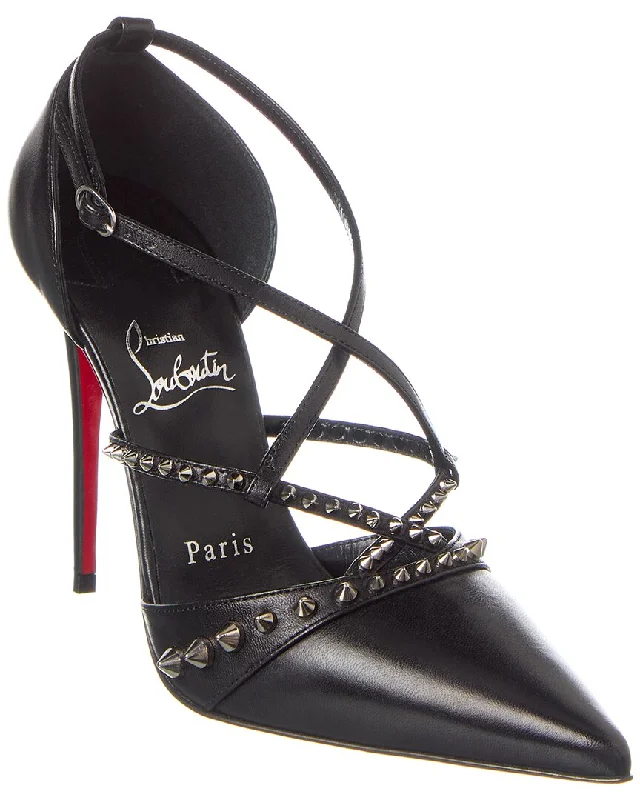 Women's charcoal gray stiletto heel pumps for a neutral yet stylish optionChristian Louboutin Tatooshka Spikes 100 Leather Pump Women's charcoal gray stiletto heel pumps for a neutral yet stylish optionChristian Louboutin Tatooshka Spikes 100 Leather Pump