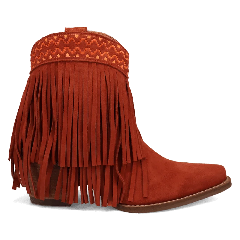 women's booties with floral designTAPADERO SUEDE BOOTIE