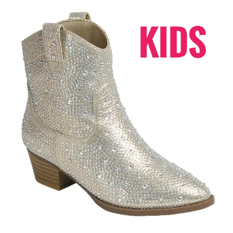 women's booties with pointed toeRIVER-01K KIDS Champagne