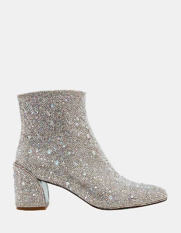 women's booties with side cutoutsGAIL RHINESTONE