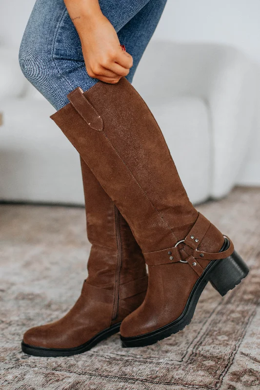 women's booties with combat styleHaven't You Heard Boots - Coffee