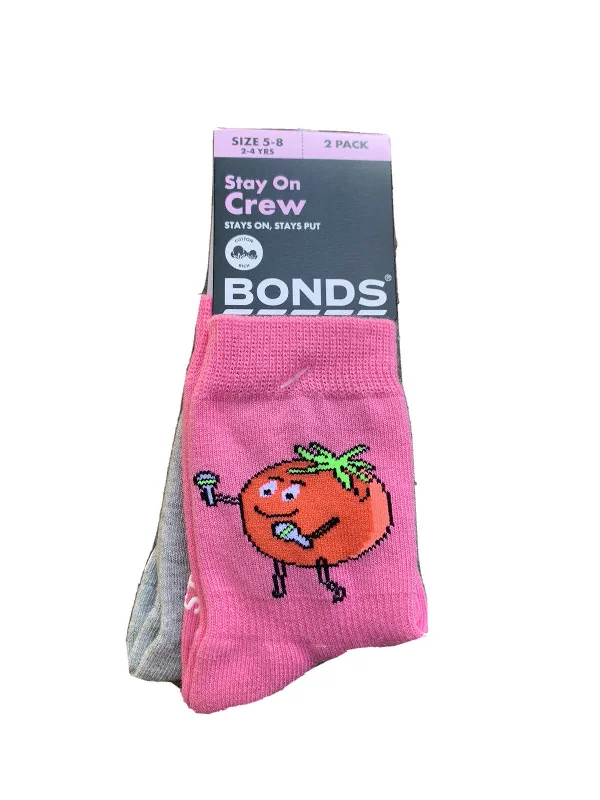 women's booties with chukka styleBonds Baby Pattern Crew Socks 2 Pack - Pink Tomato & Grey