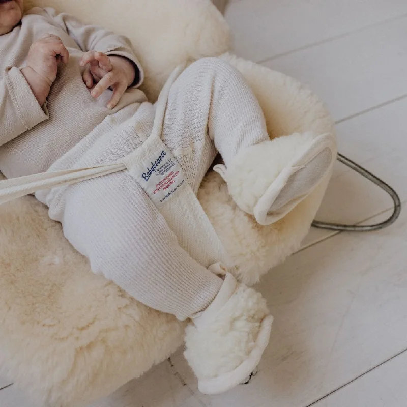 women's waterproof bootiesMerino Baby Booties - Milk