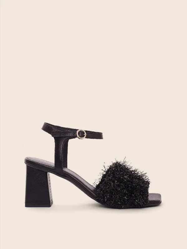 Women's holiday party stiletto heel pumps with a festive touchToro Black Heel