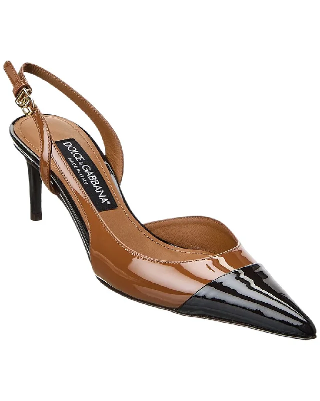 Women's evening gala stiletto heel pumps in a long - lasting colorDolce & Gabbana Patent Slingback Pump Women's evening gala stiletto heel pumps in a long - lasting colorDolce & Gabbana Patent Slingback Pump