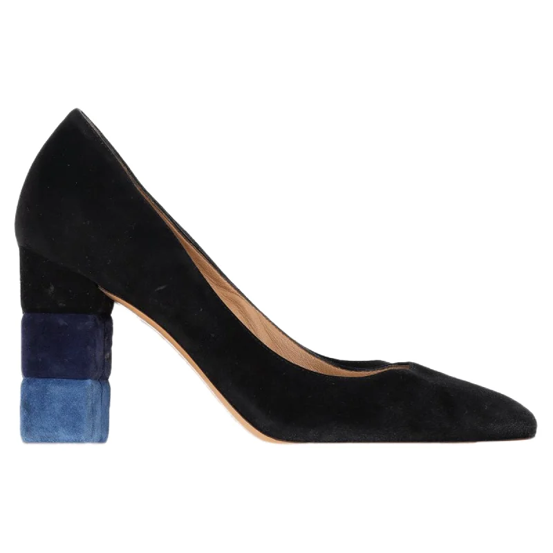 Women's tassel - adorned stiletto heel pumps for a bohemian touchSalvatore Ferragamo Madia 2 Block Heel Pumps in Black Suede Women's tassel - adorned stiletto heel pumps for a bohemian touchSalvatore Ferragamo Madia 2 Block Heel Pumps in Black Suede
