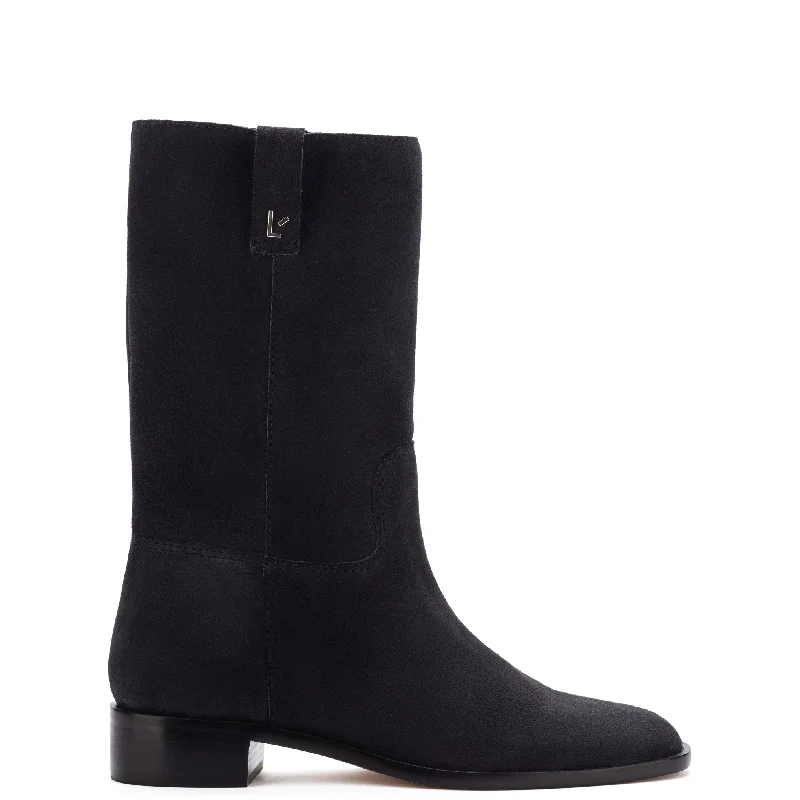 women's booties with fringeBarb Boot In Dark Gray Suede