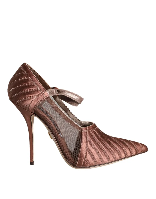 Women's bronze stiletto heel pumps for a warm and metallic lookDolce & Gabbana Mesh Viscose Ankle Strap Pumps Women's Shoes Women's bronze stiletto heel pumps for a warm and metallic lookDolce & Gabbana Mesh Viscose Ankle Strap Pumps Women's Shoes