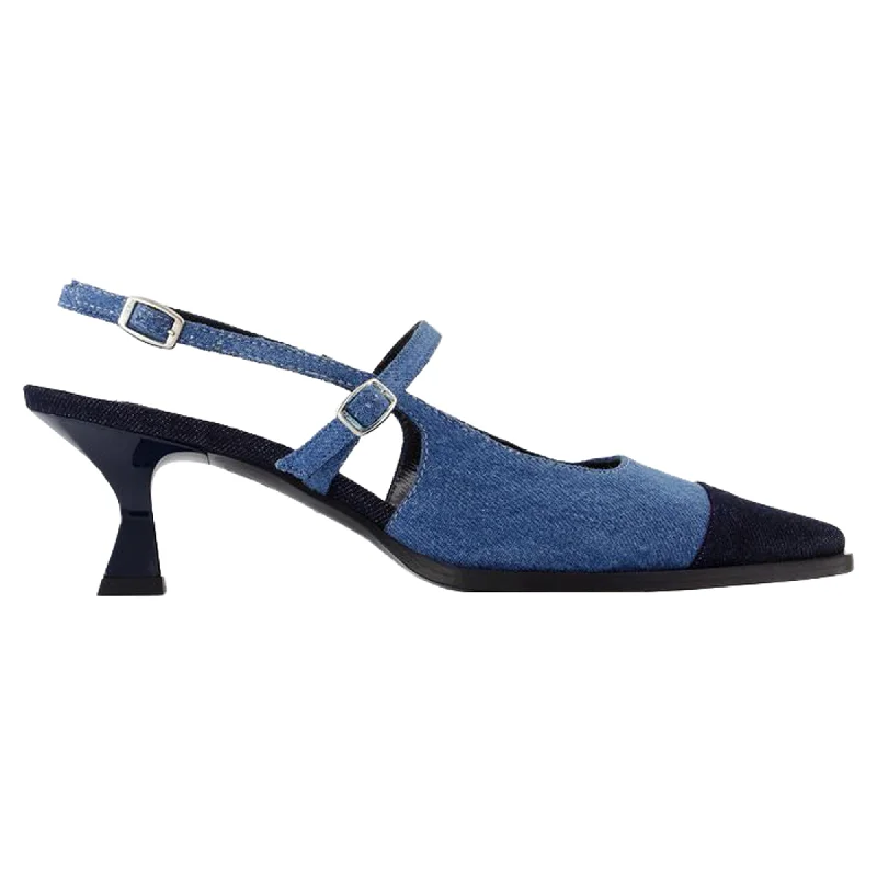 Women's evening gala stiletto heel pumps in a long - lasting colorCecile Pumps - Carel - Cotton - Blue