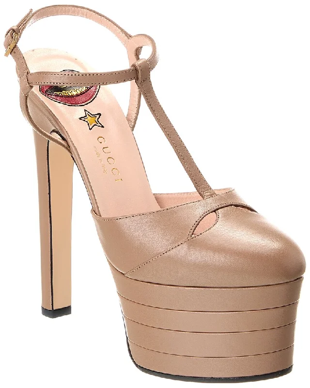 Women's tassel - adorned stiletto heel pumps for a bohemian touchGucci Leather Platform Pump Women's tassel - adorned stiletto heel pumps for a bohemian touchGucci Leather Platform Pump