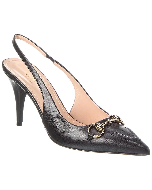 Women's prom stiletto heel pumps in a shimmery fabricGucci Horsebit Leather Slingback Pump Women's prom stiletto heel pumps in a shimmery fabricGucci Horsebit Leather Slingback Pump
