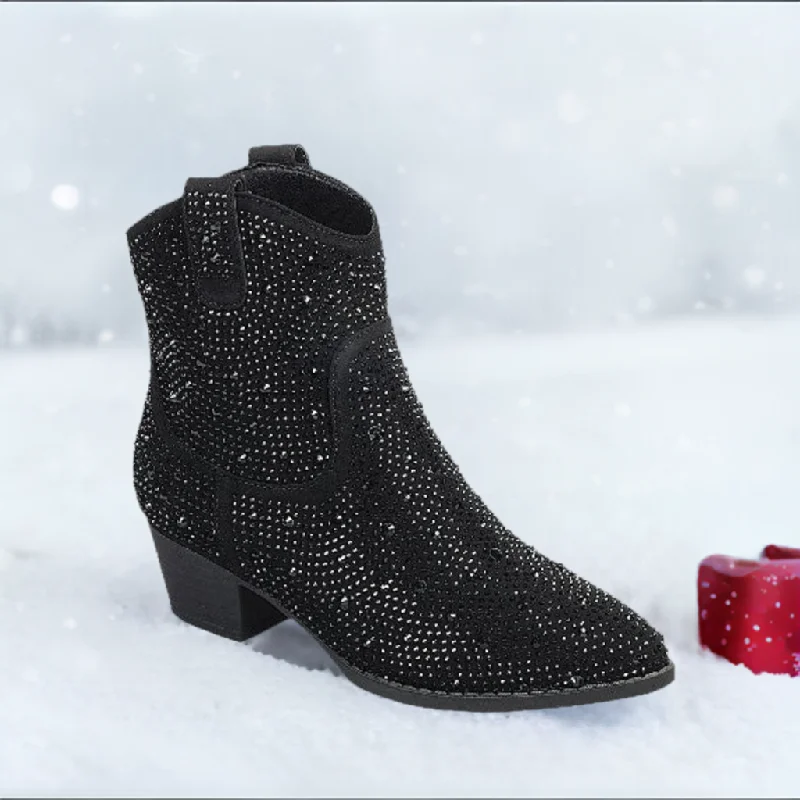 women's booties for wide calvesRIVER-01K KIDS Black