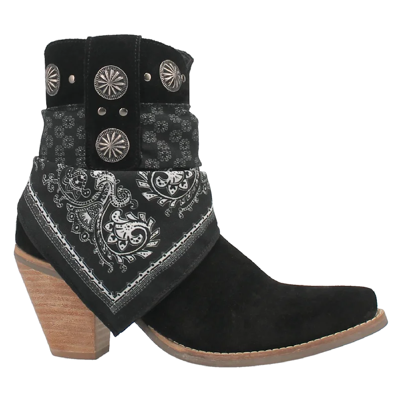 women's booties with metallic finishBANDIDA LEATHER BOOT