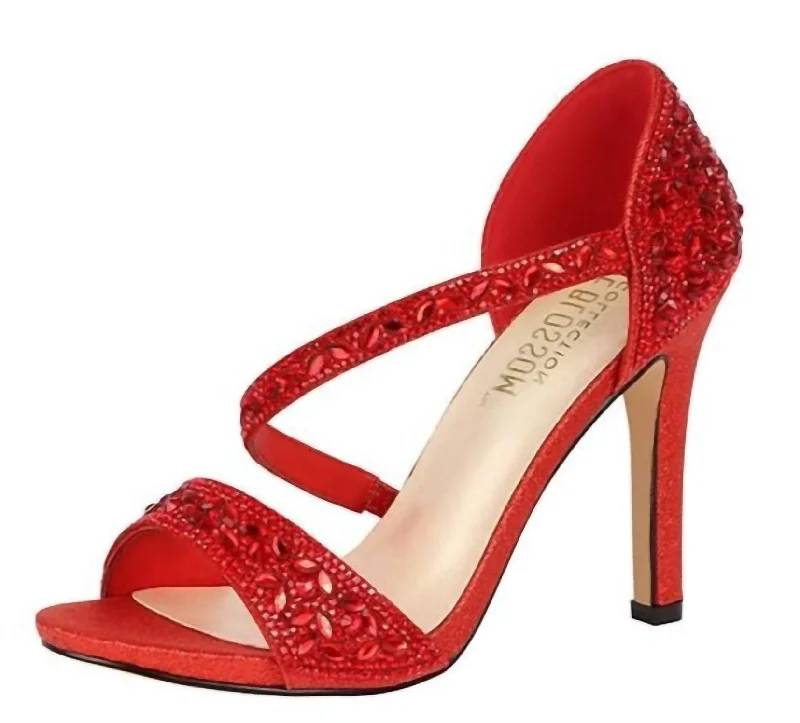 Women's snakeskin - embossed stiletto heel pumps for a bold statementSparkle Criss Cross High Heel In Red Women's snakeskin - embossed stiletto heel pumps for a bold statementSparkle Criss Cross High Heel In Red