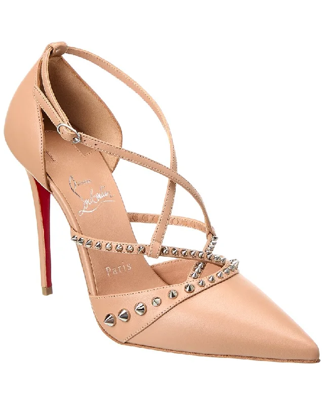 Women's royal blue stiletto heel pumps for a formal eventChristian Louboutin Tatooshka Spikes 100 Leather Pump Women's royal blue stiletto heel pumps for a formal eventChristian Louboutin Tatooshka Spikes 100 Leather Pump