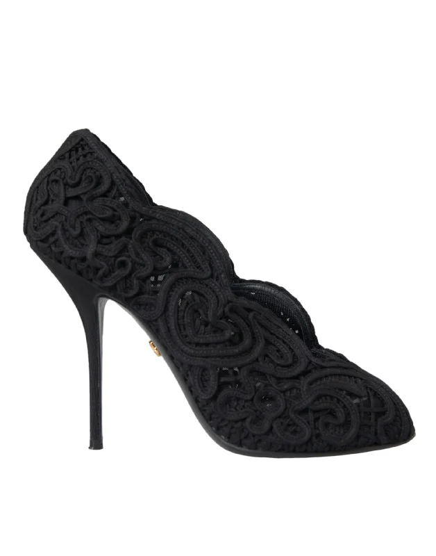 Women's evening gala stiletto heel pumps in a long - lasting colorDolce & Gabbana Cordonetto Ricamo Pump Open Toe Women's Shoes (Pre-Owned) Women's evening gala stiletto heel pumps in a long - lasting colorDolce & Gabbana Cordonetto Ricamo Pump Open Toe Women's Shoes (Pre-Owned)