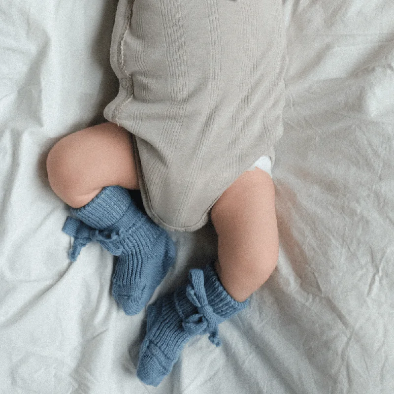 women's booties with platformNewborn socks - 100% Organic Wool - Baby blue