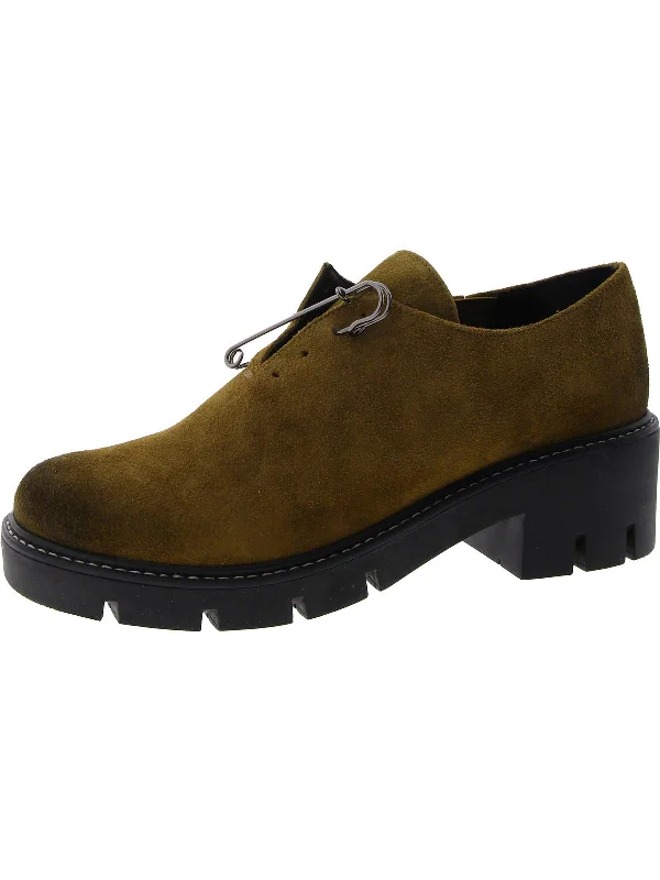 Women's mule - style stiletto heel pumps with a bow accentWomens Suede Laceless Loafer Heels Women's mule - style stiletto heel pumps with a bow accentWomens Suede Laceless Loafer Heels
