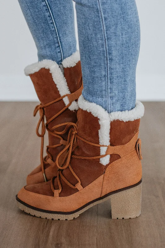women's booties for hikingEmbracing The Chill Boots - Cognac