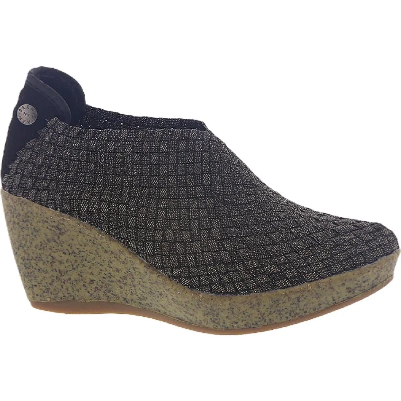 Women's shock - absorbing stiletto heel pumps for all - day wearSexy Womens Woven Metallic Wedge Heels