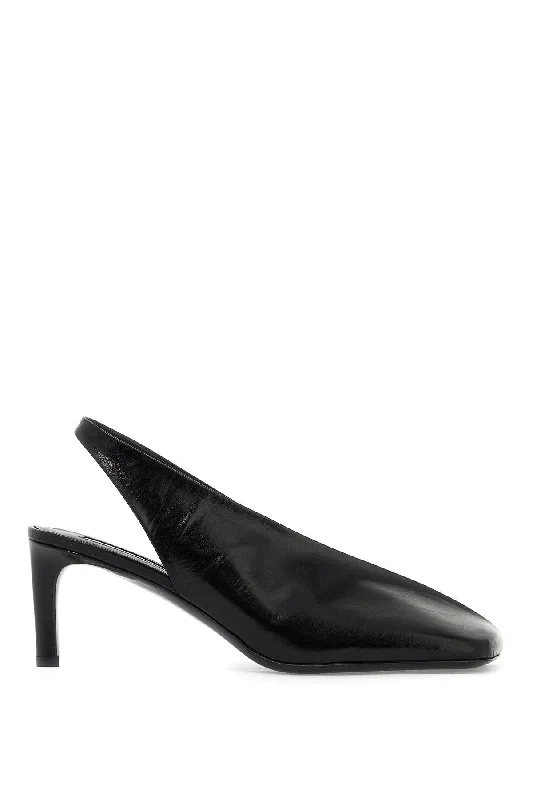Women's genuine leather stiletto heel pumps with a soft finishJil Sander Shiny Leather Slingback Pumps Women's genuine leather stiletto heel pumps with a soft finishJil Sander Shiny Leather Slingback Pumps
