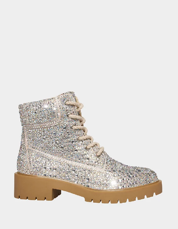 women's booties with elastic sidesHUDSN RHINESTONES