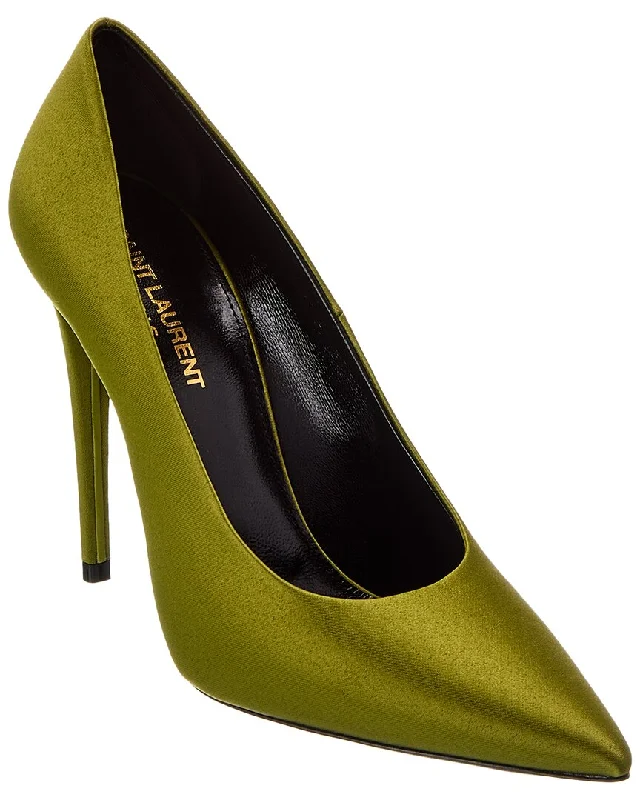 Women's breathable stiletto heel pumps for warm weatherSaint Laurent Monceau 110 Satin Pump Women's breathable stiletto heel pumps for warm weatherSaint Laurent Monceau 110 Satin Pump