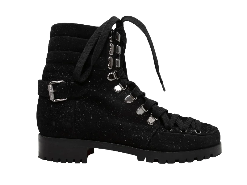 women's booties with side cutoutsBlack Christian Louboutin Glitter Suede Combat Boots Size 38.5 women's booties with side cutoutsBlack Christian Louboutin Glitter Suede Combat Boots Size 38.5