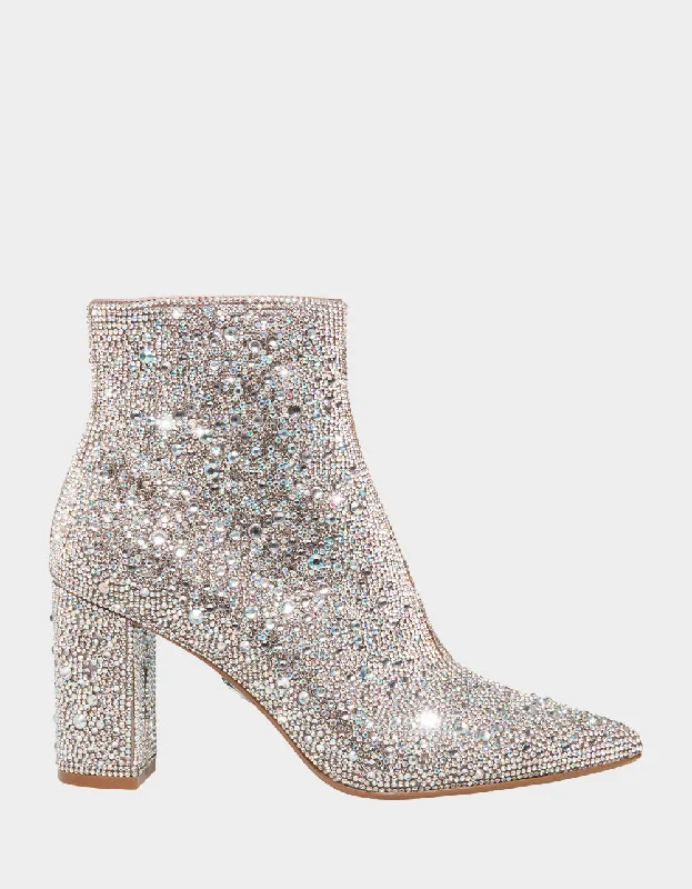 women's booties for wide calvesCADY RHINESTONES