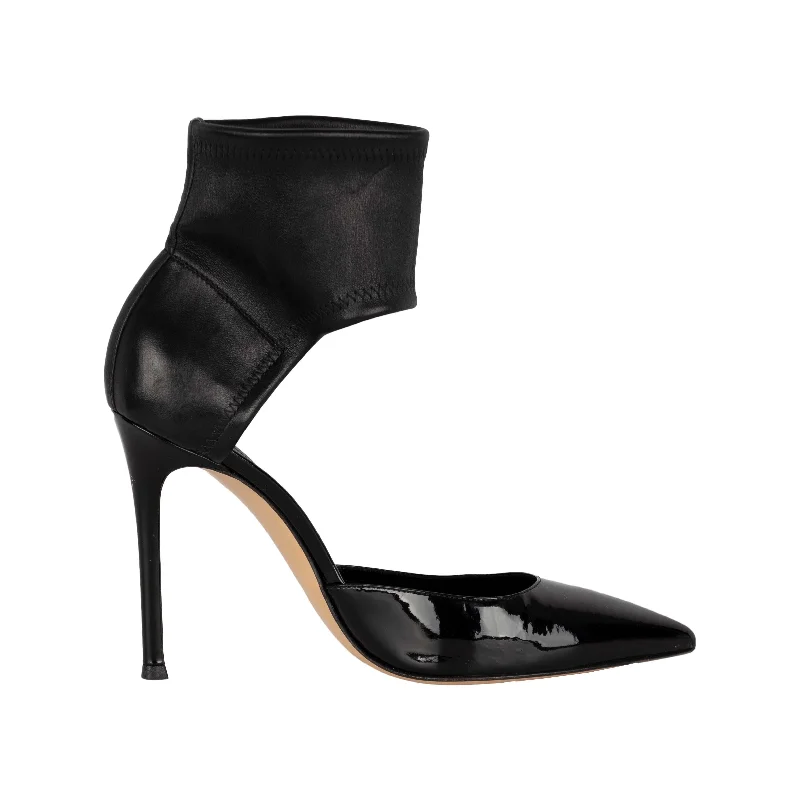 Women's lace - trimmed stiletto heel pumps with a scalloped edgeGianvito Rossi Ankle Strap Pump Heels Women's lace - trimmed stiletto heel pumps with a scalloped edgeGianvito Rossi Ankle Strap Pump Heels