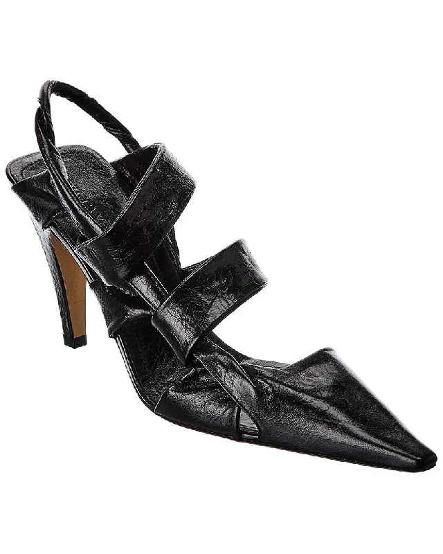 Women's mule - style stiletto heel pumps with a bow accentBottega Veneta BV Leather Pump