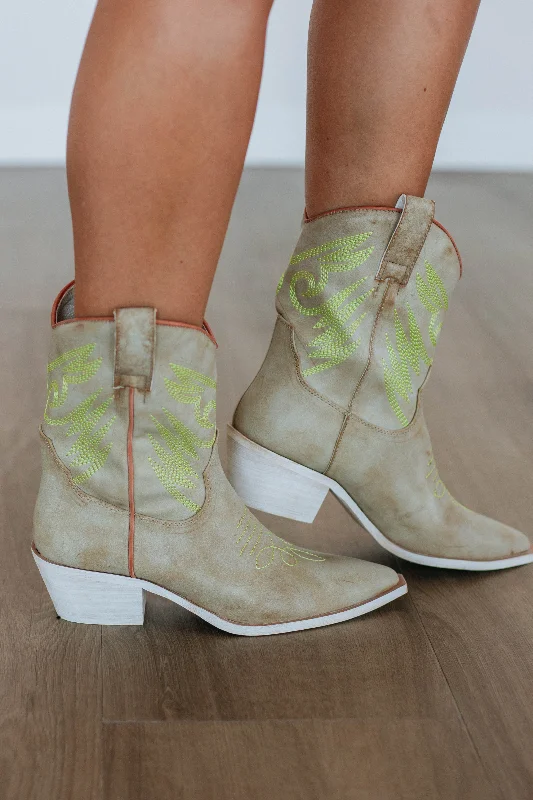 women's booties with tassel detailStay Wild Cowgirl Boots - Sand