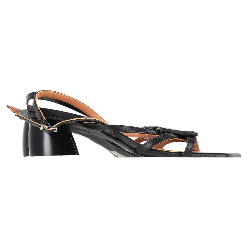 Women's patent leather stiletto heel pumps with a high - shine finishGanni Embellished Sandals in Black Faux Leather Women's patent leather stiletto heel pumps with a high - shine finishGanni Embellished Sandals in Black Faux Leather
