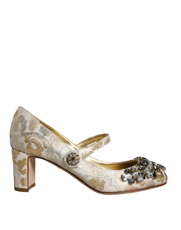 Women's bronze stiletto heel pumps for a warm and metallic lookDolce & Gabbana Jacquard Crystal Mary Janes Pumps Women's Shoes (Pre-Owned) Women's bronze stiletto heel pumps for a warm and metallic lookDolce & Gabbana Jacquard Crystal Mary Janes Pumps Women's Shoes (Pre-Owned)