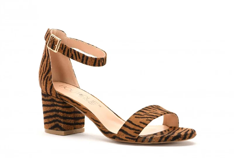 Women's velvet - covered stiletto heel pumps for a luxurious lookSweetie Heeled Sandal In Tiger Women's velvet - covered stiletto heel pumps for a luxurious lookSweetie Heeled Sandal In Tiger