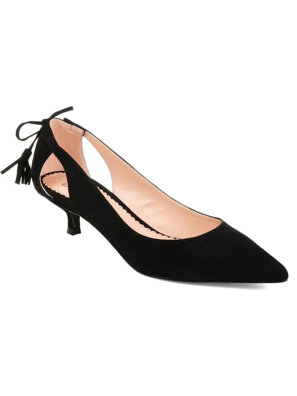 Women's shock - absorbing stiletto heel pumps for all - day wearBindi Womens Faux Suede Tassel Kitten Heels Women's shock - absorbing stiletto heel pumps for all - day wearBindi Womens Faux Suede Tassel Kitten Heels