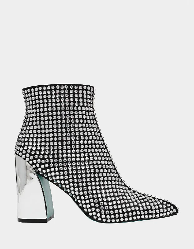 women's booties for officeCOLBY BLACK SILVER