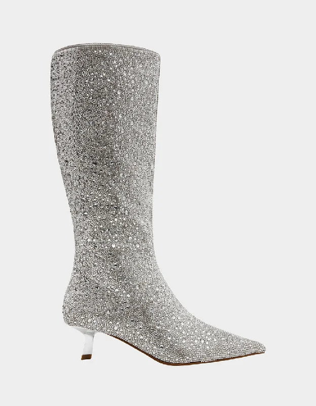 women's booties with side cutoutsVEGAS SILVER