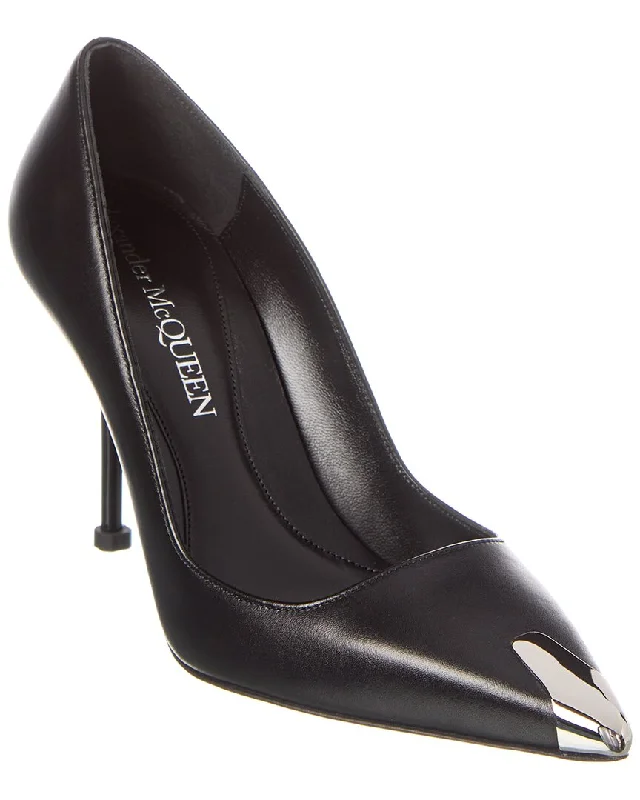Women's satin - lined stiletto heel pumps for extra comfortAlexander McQueen Punk Leather Pump