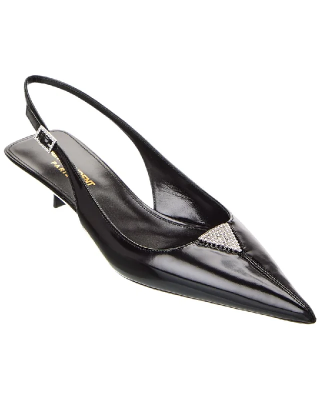Women's holiday party stiletto heel pumps with a festive touchSaint Laurent Cherish 30 Leather Slingback Pump Women's holiday party stiletto heel pumps with a festive touchSaint Laurent Cherish 30 Leather Slingback Pump