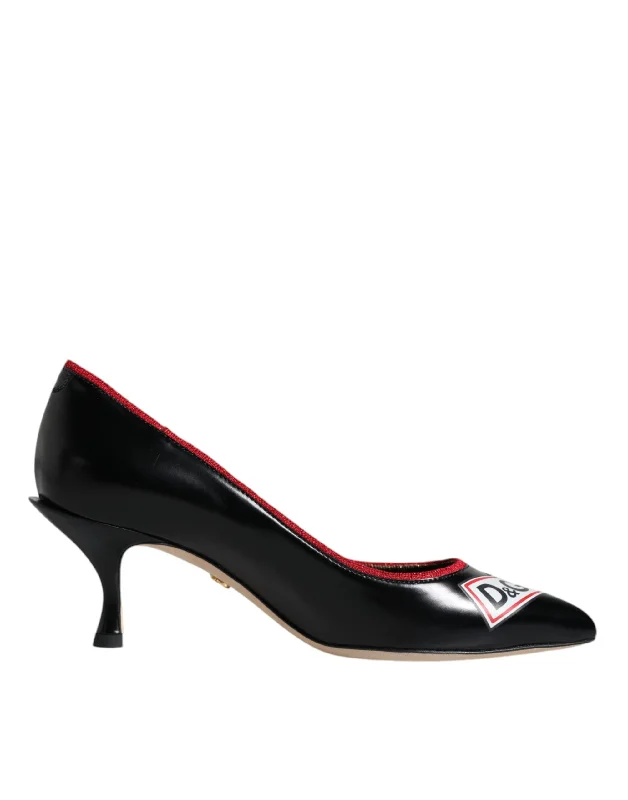 Women's shock - absorbing stiletto heel pumps for all - day wearDolce & Gabbana Leather Logo Print Heels Pumps Women's Shoes Women's shock - absorbing stiletto heel pumps for all - day wearDolce & Gabbana Leather Logo Print Heels Pumps Women's Shoes