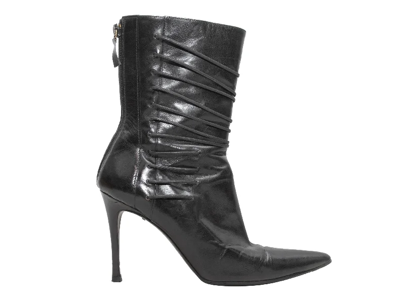 women's ankle bootiesVintage Black Gucci Pointed-Toe Leather Mid-Calf Boots Size 9.5 women's ankle bootiesVintage Black Gucci Pointed-Toe Leather Mid-Calf Boots Size 9.5