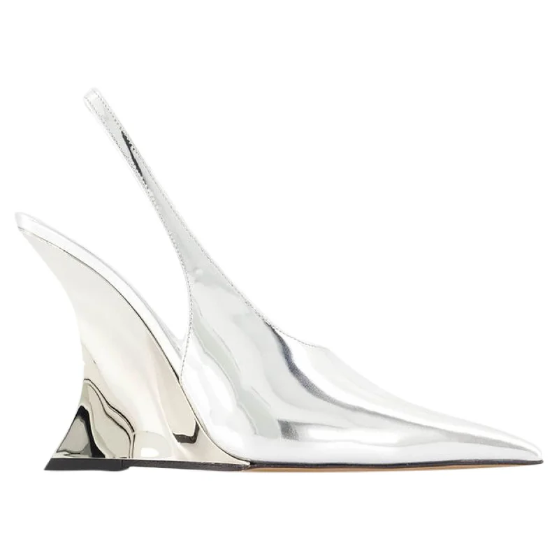 Women's mustard yellow stiletto heel pumps for a trendy pop of colorNina Slingback Pumps - Paris Texas - Leather - Silver Women's mustard yellow stiletto heel pumps for a trendy pop of colorNina Slingback Pumps - Paris Texas - Leather - Silver