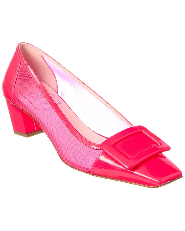 Women's office - appropriate stiletto heel pumps with a low - heel optionRoger Vivier Mesh & Leather Pump