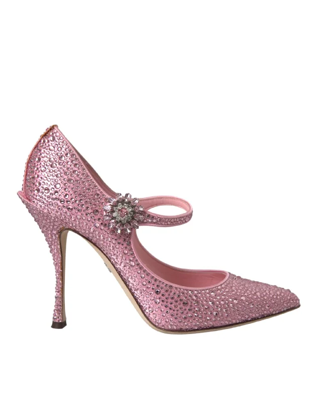 Women's office - appropriate stiletto heel pumps with a low - heel optionDolce & Gabbana  Strass Crystal Heels Pumps Women's Shoes