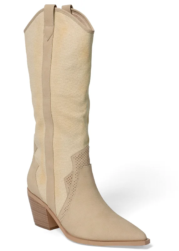 women's booties with snake printWestern Boots - Nude