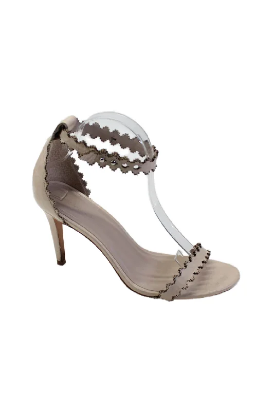 Women's non - slip stiletto heel pumps for safety on slippery floorsZimmermann Womens Ankle Strap Open Toe High Heels Leather Beige Women's non - slip stiletto heel pumps for safety on slippery floorsZimmermann Womens Ankle Strap Open Toe High Heels Leather Beige