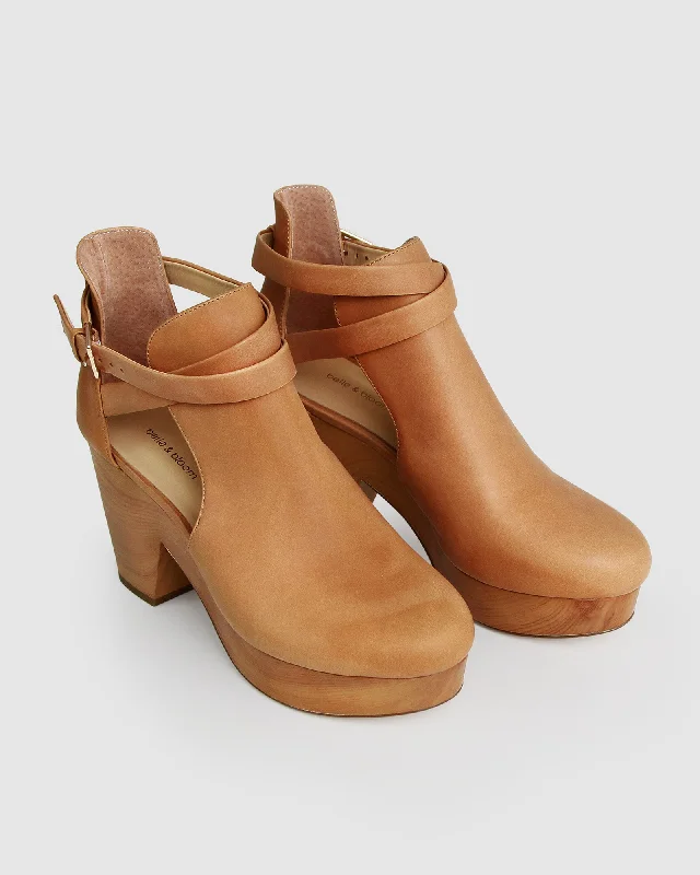 women's booties with unique strapsFearless Clog Ankle Boot